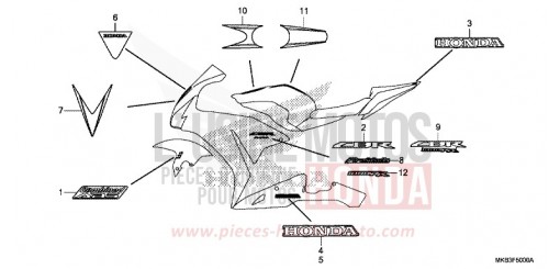 RAYURE/MARQUE (1) CBR1000RRG de 2016